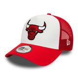 New Era Chicago Bulls NBA Team Colour Block A-Frame Trucker Cap 60348855 - weiss-rot