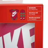 Nike Baby Set Futura Logo Box Mütze Strampler Socken Set 6-12 Monate MN0073-A4Y-