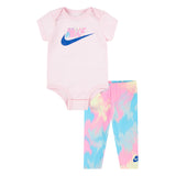 Nike Bodysuit and All Over Print Legging Set 06K462-U5V - pink-blau