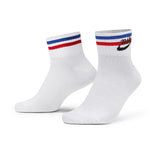 Nike Sportswear Everyday Essential Quarter Socken 3 Paar DX5080-100 - weiss-blau-rot