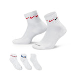 Nike Everyday Plus Cushioned Ankle Quarter Socken 3 Paar DH3827-902 - weiss-bunt
