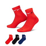 Nike Everyday Plus Cushioned Ankle Quarter Socken 3 Paar DH3827-905 - rot-schwarz-blau