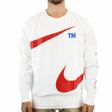 Nike Swoosh Crewneck Sweatshirt DD5993-100 - weiss-rot