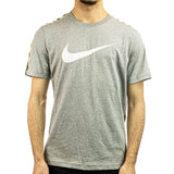 Nike Repeat SW T-Shirt DX2032-066 - hellgrau meliert-weiss