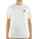 Nike NSW Club T-Shirt AR4997-100 - weiss-schwarz-rot