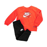 Nike Digital Escape French Terry Crew Set Anzug 66J819-023 - neon orange-schwarz