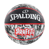 Spalding Black Red Graffiti Rubber Basketball Größe 7 84378Z - schwarz-weiss-rot