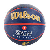 Wilson New Orleans Pelicans Zion Williams #1 NBA Player Icon Outdoor Basketball Größe 7 WZ4008601XB7 - dunkelblau-rot-gold