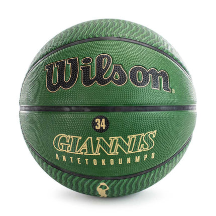 Wilson NBA Player Icon Outdoor Basketball Giannis Antetokounmpo Milwaukee Bucks Größe 7 WZ4006201XB7-