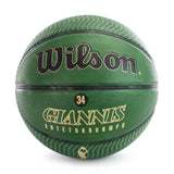 Wilson NBA Player Icon Outdoor Basketball Giannis Antetokounmpo Milwaukee Bucks Größe 7 WZ4006201XB7 - grün-schwarz
