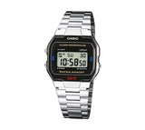 Casio Retro Digital Armband Uhr A163WA-1QES - silber-schwarz
