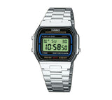 Casio Retro Digital Armband Uhr A164WA-1VES - silber