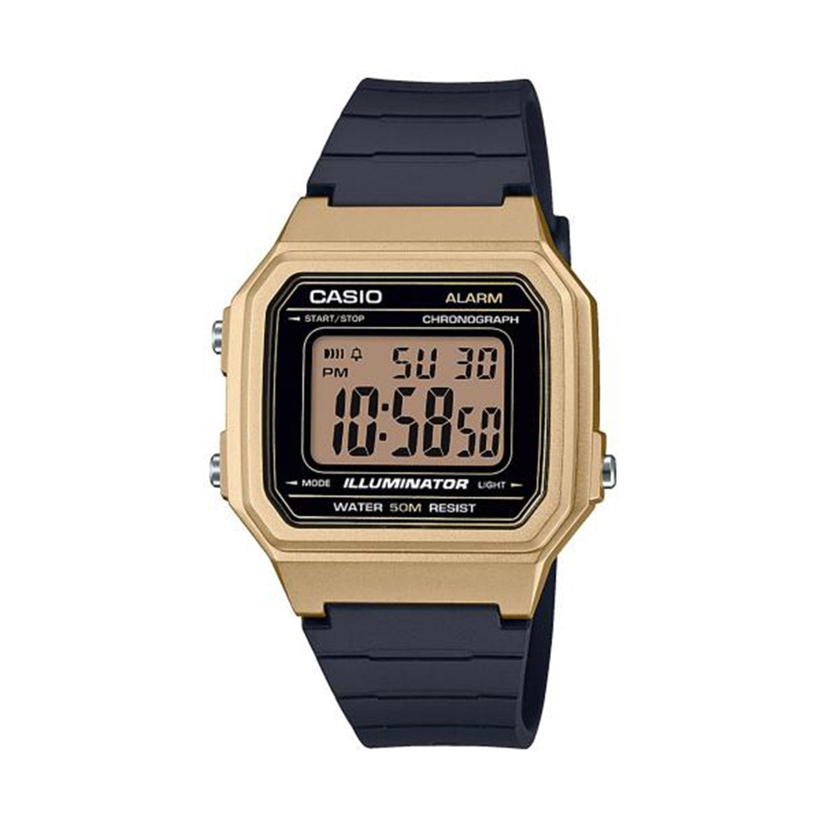 Casio Retro Wrist Watch Digital Uhr W-217HM-9AVEF - schwarz-gold