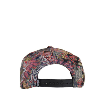 Djinns Peacock Linen 6 Panel Snapback Cap 6P SB Peacock Linen Black-