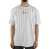 Karl Kani Small Signature Pinstripe T-Shirt 6030152 - weiss-schwarz-rot