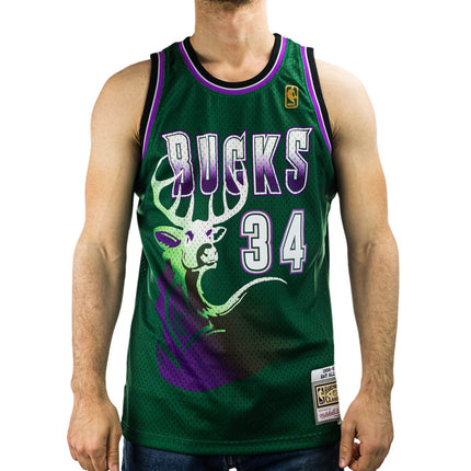 Mitchell & Ness Milwaukee Bucks Ray Allen #34 1998-99 NBA Swingman Jersey 2.0 Trikot SMJYGS18181-MBUDKGN96RAL-